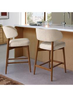 West Elm Hyde Counter Stool, Walnut - view 2, Cool Walnut