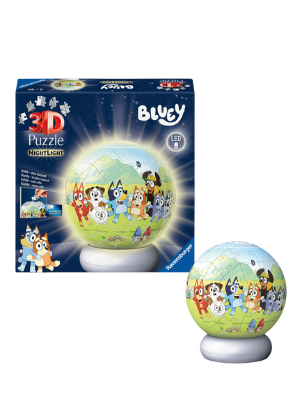 Bluey Ravensburger 3D Jigsaw Puzzle Ball Nightlight, 72 Piece, Multi