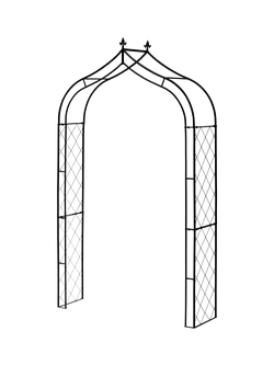 VegTrug Diamond Garden Arch, Black, Natural