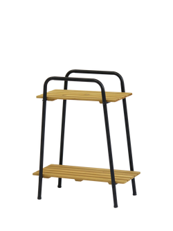 VegTrug Moderno 2 Shelf Indoor/Outdoor Plant Stand, Natural/Black, Natural