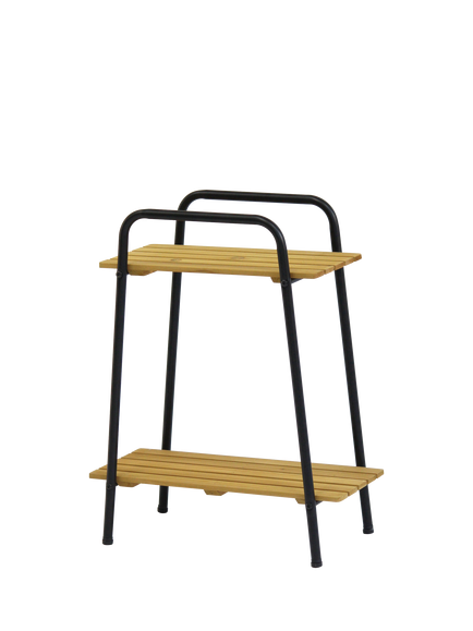 VegTrug Moderno 2 Shelf Indoor/Outdoor Plant Stand, Natural/Black, Natural