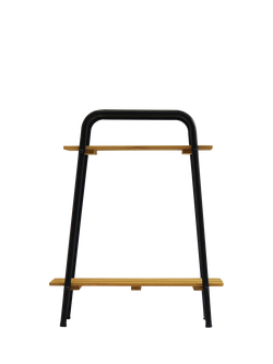 VegTrug Moderno 2 Shelf Indoor/Outdoor Plant Stand, Natural/Black - view 2, Natural