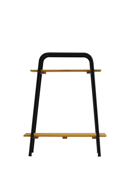 VegTrug Moderno 2 Shelf Indoor/Outdoor Plant Stand, Natural/Black - view 2, Natural