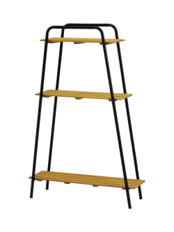 VegTrug Moderno 3 Shelf Indoor/Outdoor Plant Stand, Natural/Black, Natural