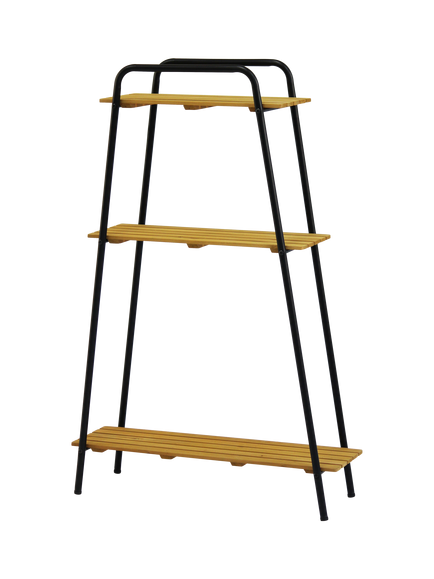 VegTrug Moderno 3 Shelf Indoor/Outdoor Plant Stand, Natural/Black, Natural
