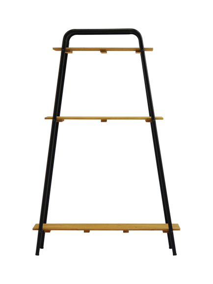 VegTrug Moderno 3 Shelf Indoor/Outdoor Plant Stand, Natural/Black - view 2, Natural