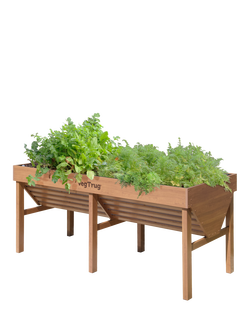 VegTrug Aluminium Wood-Effect Outdoor Raised Bed Planter, 1.8m, Teak - view 2, Natural