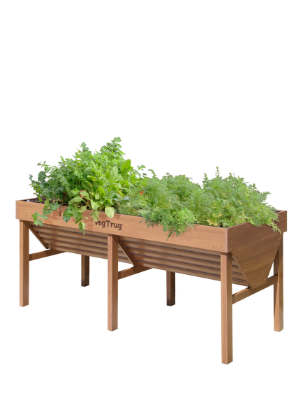VegTrug Aluminium Wood-Effect Outdoor Raised Bed Planter, 1.8m, Teak - view 2, Natural