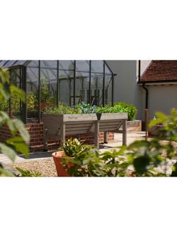 VegTrug Outdoor Medium Planter, 183cm, FSC-Certified (Cedar Wood), Natural - view 2, Grey