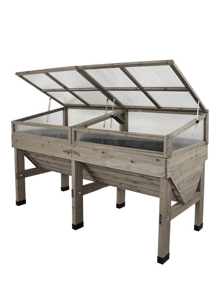 VegTrug Cedar Wood Cold Frame, 1.8m - view 2, Grey