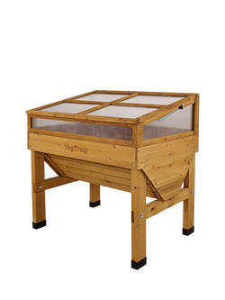 VegTrug Cedar Wood Cold Frame, 1m, Grey, Natural