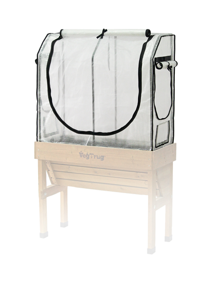 VegTrug Small Wall Hugger Greenhouse Frame & Multi Cover Set, 1m, Natural