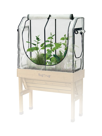 VegTrug Small Wall Hugger Greenhouse Frame & Multi Cover Set, 1m - view 2, Natural