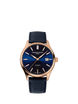 Frederique Constant FC-303NN5B4 Men's Constant Classics Index Automatic Leather Strap Watch, Blue, Blue