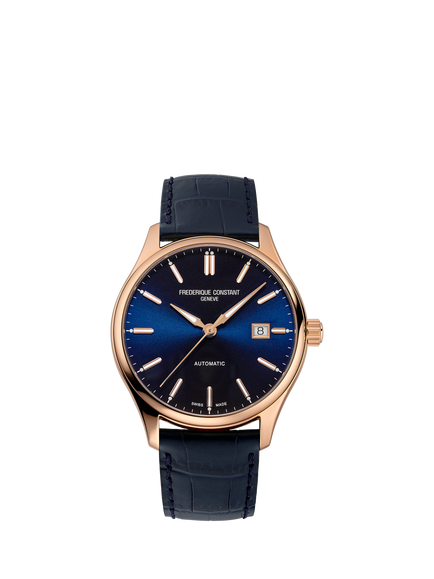 Frederique Constant FC-303NN5B4 Men's Constant Classics Index Automatic Leather Strap Watch, Blue, Blue