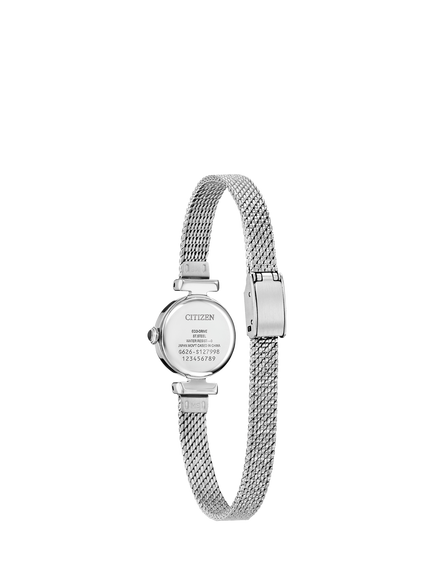 Citizen EG7081-51L Women's Fio Round Mesh Bracelet Watch, Silver - view 2, Silver