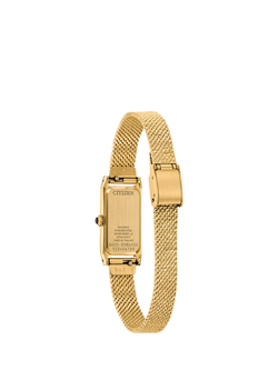 Citizen EG7128-59E Women's Fio Rectangular Bracelet Strap Watch, Gold - view 2, Gold