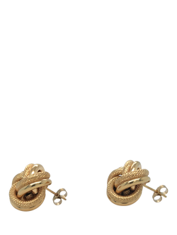 Pre-loved 9ct Yellow Gold Knot Stud Earrings - view 2, Yellow Gold