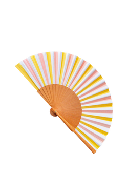 The Small Home Block Print Fan, Multi, Multi