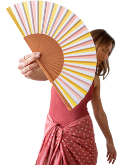 The Small Home Block Print Fan, Multi - view 2, Multi