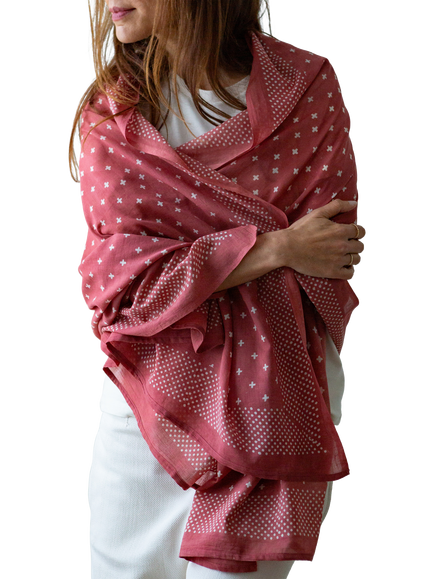 The Small Home Block Print Pure Organic Cotton Sarong, Multi - view 2, Multi