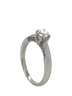 Pre-loved 18ct Yellow and White Gold Single Stone Diamond Claw Set Ring, M, Yellow White Gold
