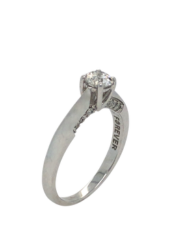 Pre-loved 18ct Yellow and White Gold Single Stone Diamond Claw Set Ring, M - view 2, Yellow White Gold
