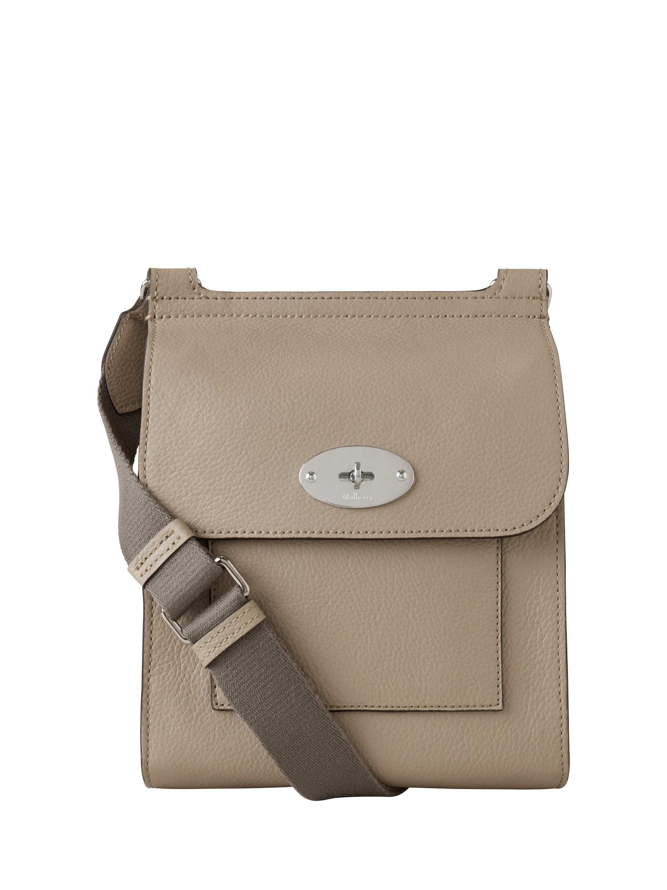 Product image 1 of 5, which shows Mulberry Antony Small Classic Grain Leather Messenger Bag, Dune