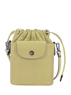Longchamp Pliage Extra Small Leather Bucket Bag, Pistachio