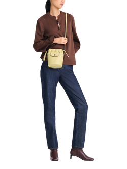 Longchamp Pliage Extra Small Leather Bucket Bag - view 2, Pistachio