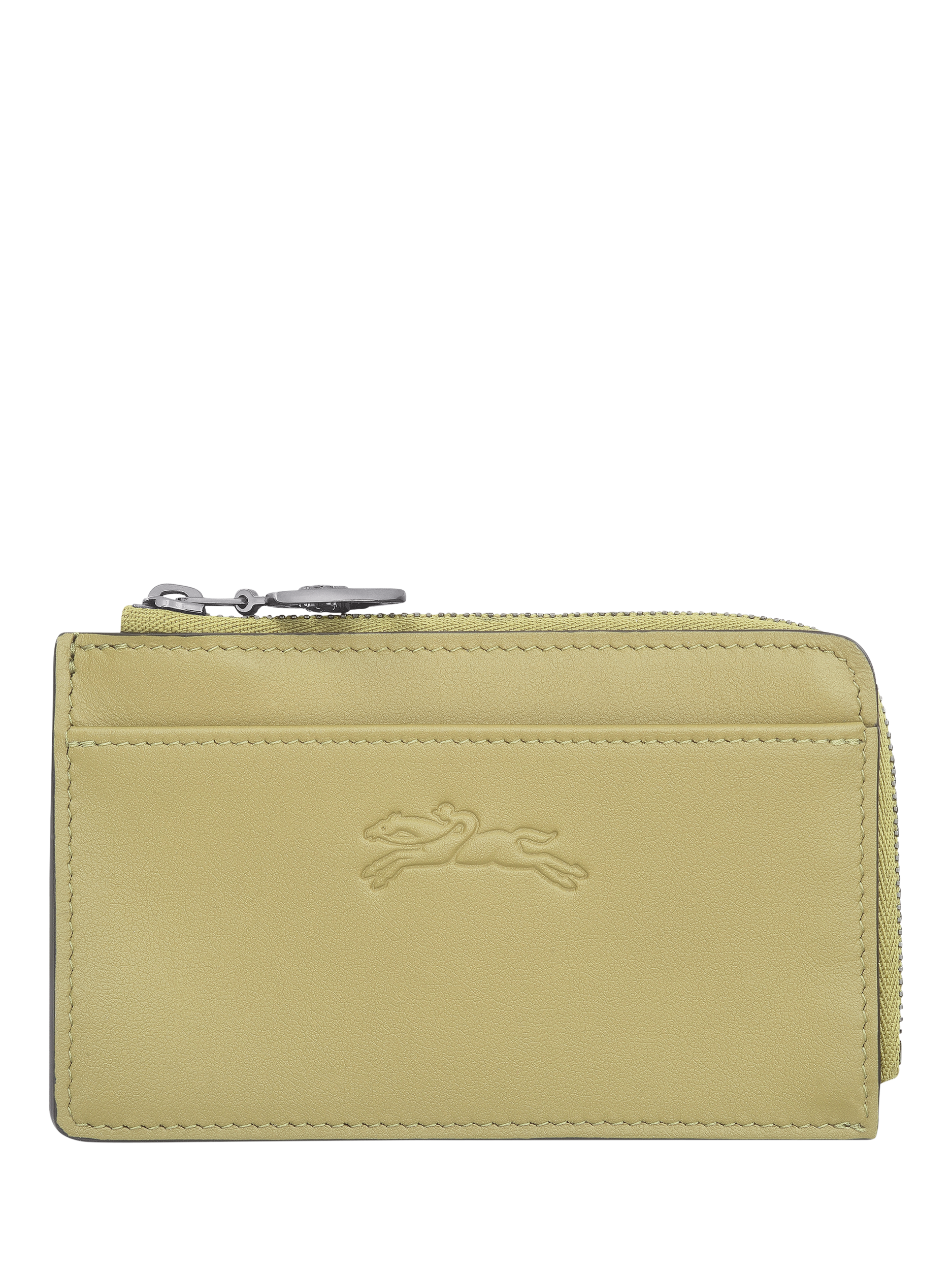 Product image 1 of 2, which shows Longchamp Pliage Leather Card Holder, Pistachio