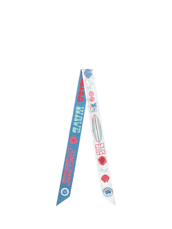 Longchamp Catch Parisian Wave Silk Headband, Slate, Slate