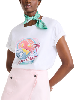 Longchamp Silk Paisley and Clover French Bandana Scarf, Mint - view 2, Mint