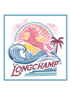 Longchamp La Vague Parisian Wave Silk Scarf, Rainbow