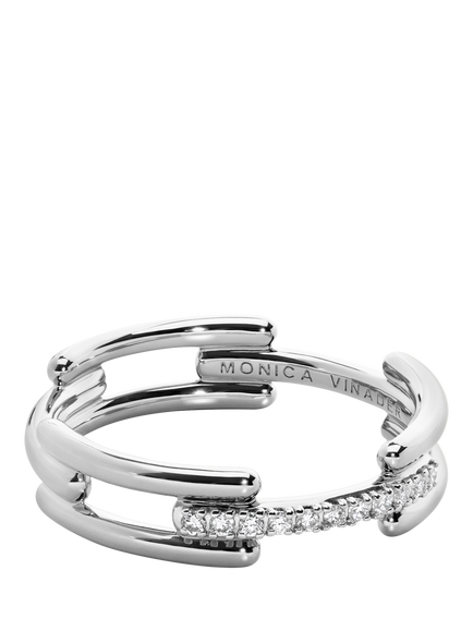 Monica Vinader Signature Pave Ring, Silver, Silver