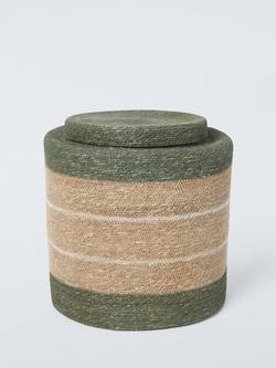 John Lewis Seagrass Lidded Basket, Medium, Avocado, Avocado