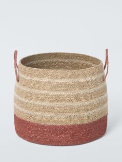 John Lewis Seagrass Basket with Handles, Medium, Auburn - view 2, Auburn