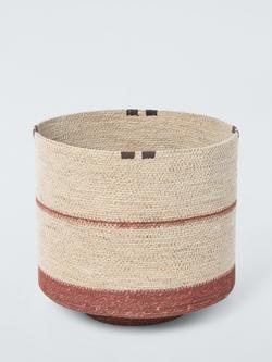 John Lewis Seagrass Stripe Basket, Large, Natural, Natural