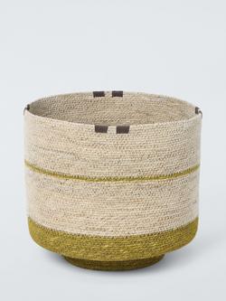 John Lewis Seagrass Stripe Basket, Medium, Natural, Natural