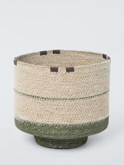 John Lewis Seagrass Stripe Basket, Small, Natural, Natural