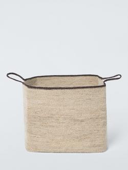 John Lewis Seagrass Basket with Accent Handles, Medium, Natural - view 2, Natural