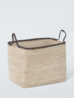 John Lewis Seagrass Basket with Accent Handles, Small, Natural, Natural