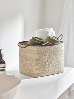 John Lewis Seagrass Basket with Accent Handles, Small, Natural - view 2, Natural