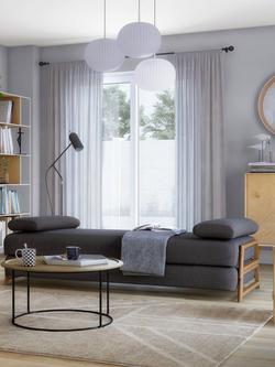 John Lewis OUTLET Duplet Daybed, Light Leg, Like New, Soft Weave Light Grey, Soft Weave Light Grey