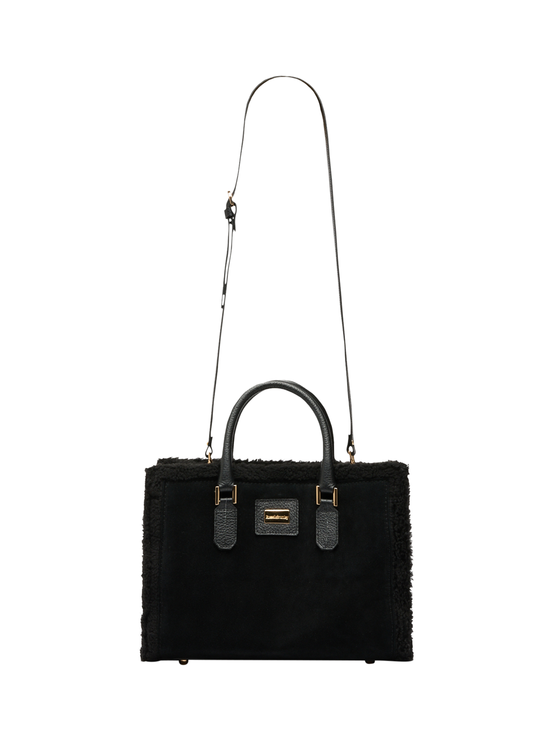 Product image 6 of 6, which shows Russell & Bromley Suede Mini Cabin Tote Bag, Black