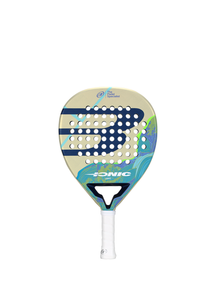 Bullpadel Teardrop-Shaped Padel Racket, Off White, White Off White