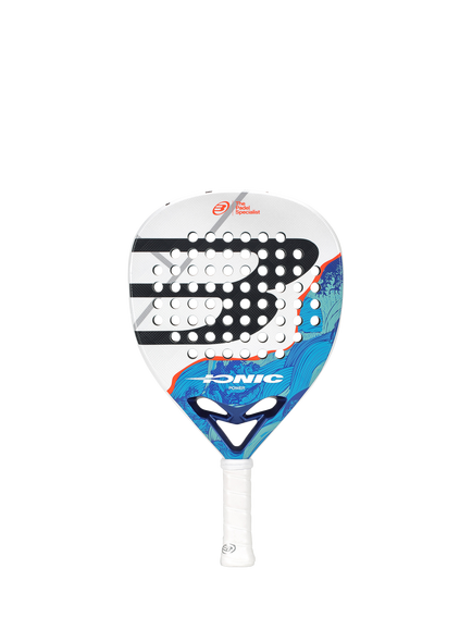 Bullpadel Iconic Power Diamond-Shaped Padel Racket, White/Multi, White Multi White