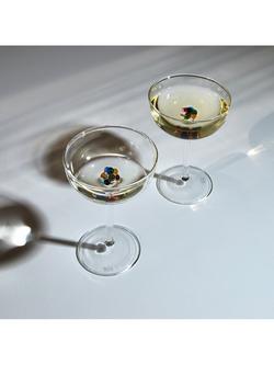 Fazeek Bloom Coupe Cocktail Glasses, Set of 2, 140ml, Clear/Multi - view 2, Clear