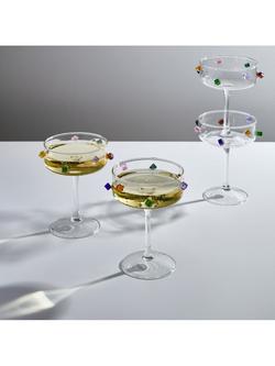 Fazeek Jewel Coupe Cocktail Glasses, Set of 2, 140ml, Clear/Multi - view 2, Clear