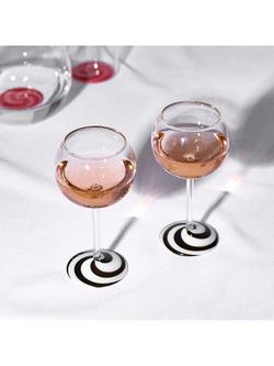 Fazeek Swirl Wine Glasses, Set of 2, 140ml, Black/White - view 2, Black/White